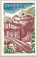 Série Touristique. Thiers 1f.70 Bleu, Vert-olive Et Lilas-brun Y1904 - Unused Stamps