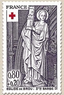 Au Profit De La Croix-Rouge. Sculptures Religieuses De L'église De Brou.  Sainte Barbe 80c. + 20c. Lilas Y1910 - Unused Stamps