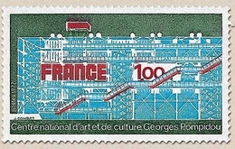 Centre National D'Art Et De Culture Georges Pompidou. 1f. Vert Foncé, Bleu Et Rouge Y1922 - Unused Stamps