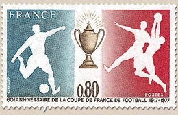 60e Anniversaire De La Coupe De France De Football. 80c. Rouge, Bleu Et Brun-olive Y1940 - Unused Stamps
