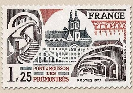 Série Touristique. Abbaye Des Prémontrés à Pont-à-Mousson 1f.25 Sépia, Rouge Et Gris Y1947 - Neufs