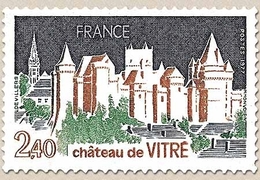 Série Touristique. Château De Vitré 2f.40 Gris, Vert Et Brun Y1949 - Ungebraucht