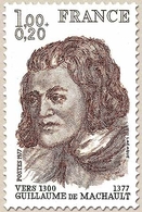 Personnages Célèbres. Guillaume De Machault 1f. + 20c. Brun, Vert-noir Et Brun-lilas Y1955 - Unused Stamps
