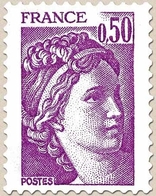 Type Sabine, Tirée D'une Oeuvre Du Peintre Louis David. 1re Série. 50c. Violet Y1969 - Ungebraucht