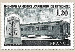 60e Anniversaire De L'Armistice à Rethondes. Le Wagon De L'Armistice 1f.20 Noir Y2022 - Unused Stamps