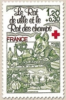 Au Profit De La Croix-Rouge. Fables De La Fontaine. Le Rat De Ville Et Le Rat Des Champs 1f.20 + 30c. Y2025 - Nuovi