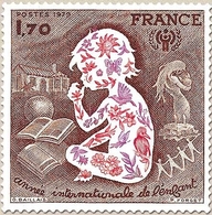 Année Internationale De L'Enfant. 1f.70 Brun-rouge, Violet Et Rouge Y2028 - Unused Stamps