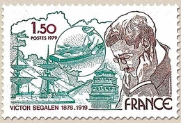100e Anniversaire De La Naissance De Victor Segalen (1878-1919). Ecrivain. 1f.50 Brun, Vert-bleu Et Carmin Y2034 - Unused Stamps