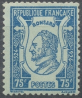 4e Centenaire Naissance Du Poète Pierre De Ronsard 75c. Bleu Sur Azuré Neuf Luxe ** Y209 - Ungebraucht