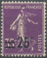 Type Semeuse Fond Plein (142) Surchargé. 25c. Sur 35c. Violet (142) Neuf Luxe ** Y218 - Nuovi