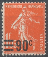 Type Semeuse Fond Plein (195) Surchargé. 90c. Sur 1f.05 Vermillon (195) Neuf Luxe ** Y227 - Unused Stamps