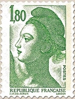 Type Liberté De Delacroix. 1f.80 Vert Y2375 - Unused Stamps