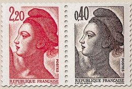 Type Liberté De Delacroix. La Paire 2f.20 + 40c. (2183) Y2376b - Unused Stamps