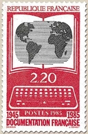 La Documentation Française. Livre Et Planisphère, Clavier D'ordinateur. 2f.20 Noir Et Rouge Y2391 - Unused Stamps