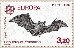 Europa. Protection De La Nature Et De L'environnement. Mammifères. Petit Rhinolophe  3f.20 Noir Et Rouge Y2417 - Unused Stamps