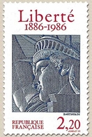 Centenaire De L'érection De La Statue De La Liberté, à New York. Emission Conjointe France-États-Unis. 2f.20 Y2421 - Ongebruikt