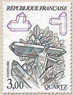 Série Nature De France. Minéraux. Quartz  3f. Bleu Clair, Noir Et Lilas Y2430 - Unused Stamps