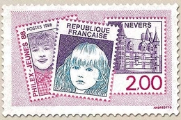 Philex-Jeunes 88. Exposition Philatélique Des Jeunes, à Nevers. Jeunes Collectionneurs Et Une Vue De Nevers. 2f. Y2529 - Unused Stamps