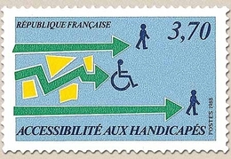 Accessibilité Aux Handicapés. Illustration Des Difficultés D'accès Pour Les Handicapés 3f.70 Y2536 - Unused Stamps