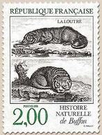 Série Nature De France. Animaux De L'Histoire Naturelle, De Buffon. Loutre  2f. Vert Et Noir Y2539 - Unused Stamps