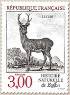 Série Nature De France. Animaux De L'Histoire Naturelle, De Buffon. Cerf  3f. Rouge Et Noir Y2540 - Ungebraucht