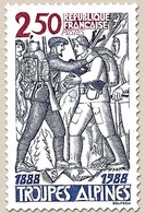 Centenaire Des Troupes Alpines. Soldats En Tenues De 1888 Et 1988  2f.50 Bleu-gris, Rouge Et Bleu Y2543 - Ungebraucht