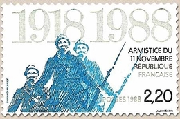 70e Anniversaire De L'Armistice Du 11 Novembre 1918. Soldats Souriants Sortant Des Tranchées 2f.20 Y2549 - Unused Stamps