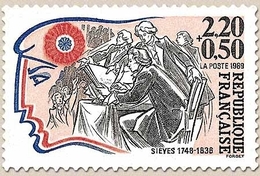Personnages Célèbres De La Révolution. Sieyès (1748-1836)  2f.20 + 50c. Rouge, Bleu, Noir Et Rose Y2564 - Ungebraucht