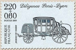 Journée Du Timbre. Diligence Paris-Lyon  2f.20 + 60c. Bleu-gris Sur Bleu Clair Y2577 - Unused Stamps