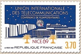 Conférence Des Plénipotentiaires De I'U.I.T., à Nice. Bâtiment Et Emblème  3f.70 Y2589 - Ungebraucht