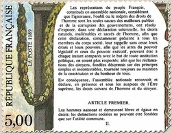 Bicentenaire De La Révolution Et De La Déclaration Des Droits De L'Homme Et Du Citoyen. 5f. Préambule Y2596 - Ungebraucht