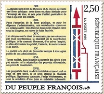 Bicentenaire De La Déclaration Des Droits De L'Homme Et Du Citoyen. 2f.50 Articles XII à XVII Y2605 - Unused Stamps