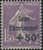 Au Profit De La Caisse D'Amortissement. Types Anciens Surchargés. +50c. Sur 1f.50 (violet) Neuf Luxe ** Y268 - Ungebraucht