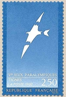 Ves Jeux Paralympiques, à Tignes. Oiseau Aux Ailes Brisées De Folon  2f.50 Bleu Foncé Et Bleu Clair Y2734 - Nuevos