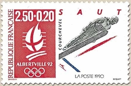 Albertville'92. Jeux Olympiques D'hiver. Types De 1990 Et 1991, Valeur Faciale Différente. 2f.50 + 20c. (2674) Y2738 - Unused Stamps