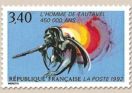 L'Homme De Tautavel. Homme Préhistorique Avec Javelot, Grotte  3f.40 Multicolore Y2759 - Ungebraucht