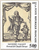 Série Artistique. Gravure De Jacques Callot. Portrait De Claude Deruet  5f. Noir Sur Crème Y2761 - Ungebraucht