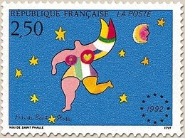 Mise En Vigueur Du Marché Unique Européen. Composition De N. De Saint-Phalle  2f.50 Multicolore Y2776 - Ungebraucht
