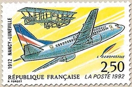 80e Anniversaire De La 1re Liaison Postale Aérienne, Nancy-Lunéville. Avions Ancien Et Moderne En Vol  2f.50 Y2778 - Ongebruikt