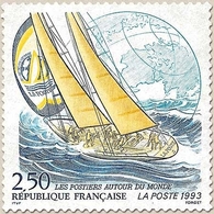 Les Postiers Autour Du Monde Dans La Whitbread. Mappemonde Et Voilier En Course.  2f.50 Multicolore Y2789 - Unused Stamps