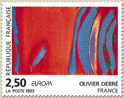 Europa. Art Contemporain. Œuvre D'Olivier Debré, Rouge Rythme Bleu. 2f.50 Rouge, Bleu, Vert Et Violet Y2797 - Nuovi