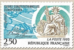 IXe Conférence Des Cours Constitutionnelles Européennes. Protection Des Droits De L'Homme. Allégorie  2f.50 Y2808 - Unused Stamps