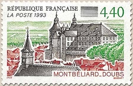 Série Touristique. Palais Et Temple De Montbéliard (Doubs)  4f.40 Vert, Ardoise Et Brun-rouge Y2826 - Neufs