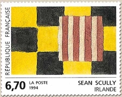 Série Européenne D'art Contemporain. Œuvre Originale De Sean Scully (Irlande) 6f.70 Multicolore Y2858 - Ongebruikt