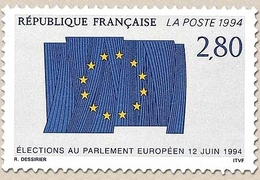 4e élections Au Parlement Européen. Drapeau Européen 2f.80 Gris-bleu Et Jaune Y2860 - Ungebraucht