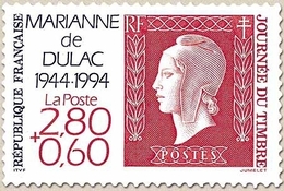Journée Du Timbre. Cinquantenaire De La Marianne De Dulac. Timbre Sur Timbre. 2f.80 + 60c. Rouge Et Bleu Y2863 - Unused Stamps
