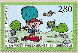 Philexjeunes'94'. Exposition Philatélique Des Jeunes, à Grenoble. La Chasse Aux Timbres  2f.80 Multicolore Y2877 - Unused Stamps