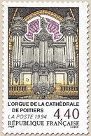 Bicentenaire De L'orgue De La Cathédrale De Poitiers. Vue Du Buffet  4f.40 Noir, Jaune, Lilas Et Brun-rouge Y2890 - Nuevos