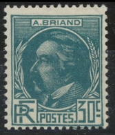 Célébrités. Aristide Briand (1862-1932) 30c. Bleu-vert Neuf Luxe ** Y291 - Neufs