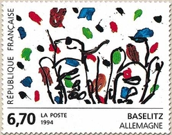 Série Européenne D'art Contemporain. Œuvre Originale De Georg Baselitz  6f.70 Multicolore Y2914 - Ungebraucht